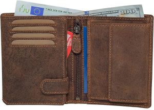 Mens Genuine Cow Hunter Leather Bifold Notecase