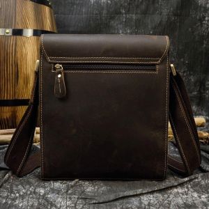 Mens Hunter Leather Satchels Crossbody Sling Bag