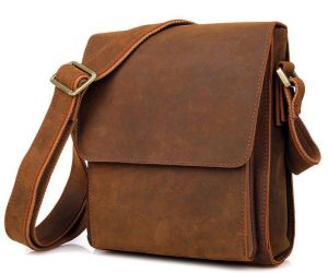 Mens Hunter Leather Satchels Crossbody Sling Bag