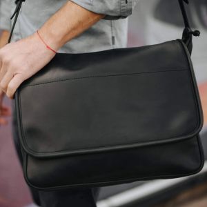 Mens Cow Vintage Leather Crossbody Messenger Laptop Bag