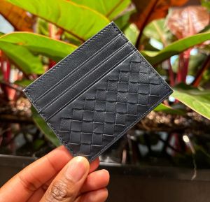 Cow Nappa Leather Slim Minimalist Handwoven Card Holder