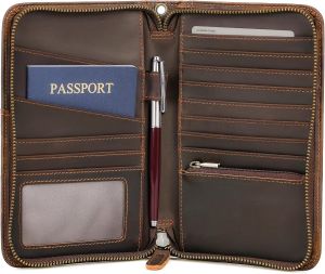 Genuine Cow Hunter Leather Multi Compartment Travel Wallet