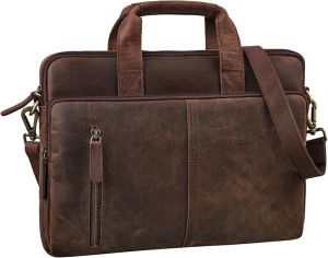 Hunter Leather Macbook Laptop Sleeve with Handle