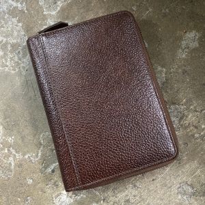 Cow Leather Organizer Bi-Fold Round Zipper Travel Wallet