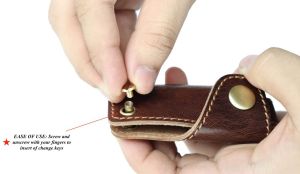 Genuine Buff Leather Keychain