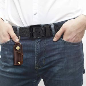 Genuine Buff Leather Keychain