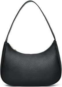 ladies black leather shoulder hobo bag