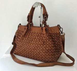 Ladies Leather Full Handwoven Shoulder Handbag