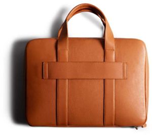 Mens Tan Genuine Leather Laptop Bag