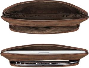 Dark Brown Hunter Leather Macbook Laptop Sleeve