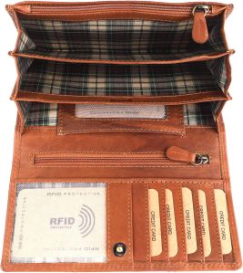 Ladies Cow Hunter Leather Multi Compartment Wallet