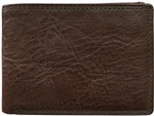 Mens Antique Buffalo Crackle Leather Bifold Wallet