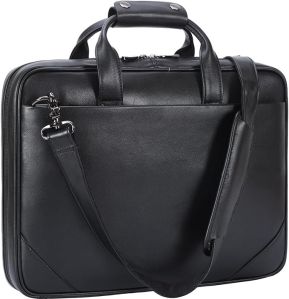 Mens Genuine Leather Shoulder Laptop Bag