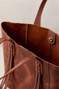 Ladies Oil Pull Up Hunter Leather Shopping Tote Bag