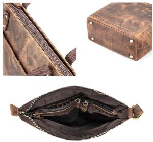 Ladies Hunter Leather Shoulder Shopping Tote Bag