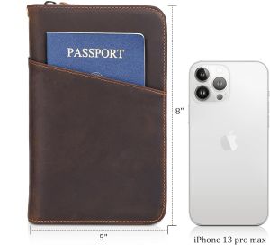 Genuine Cow Hunter Leather Multi Compartment Travel Wallet