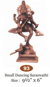 Brass Dancing Saraswati Mata Statue