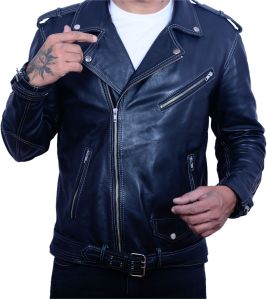 Mens Leather Biker Jacket