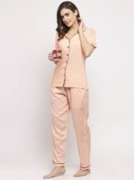 Ladies Plain Cotton Night Suits