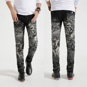 Mens Printed Denim Jeans