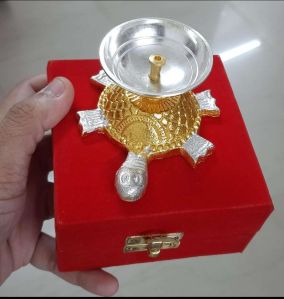 metal brass aluminium tortoise diya