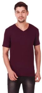 Cotton Casual Wear Mens V Neck T Shirt