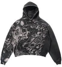 Mens Graphic Print French Terry Hoodie