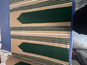 Cotton Handloom Durries Janamaz Green Camel