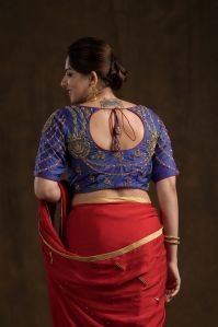 IRISH PURPLE SHADED MUGHAL FLORAL BLOUSE