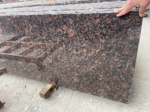 Tan Brown Cutter polished granite slabs for commercial purpose