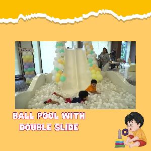 BALL POOL WITH DOUBLE SLIDE