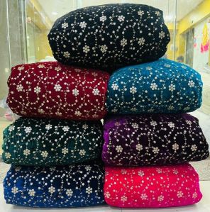 viscose velvet embroidery fabrics