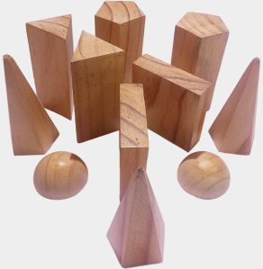 Brown Wooden 3D Geometrical Shape Toy