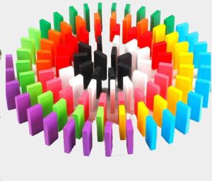 Colorful Wooden Dominoes Blocks Game