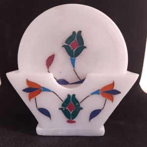 GREEN MARBLE COASTER FLOWER