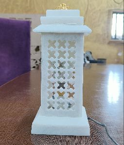 White Marble Jali Lamp