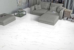 Estilo White Glossy Vitrified Floor Tiles