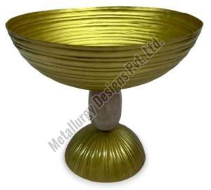 Brass & Stone Decorative Bowl with Stand