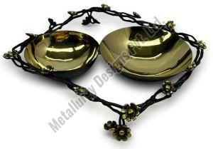 Cluster Stylish Brass Serving Bowl Set