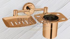 Prisma Rose Gold Soap Dish & Tumbler Holder