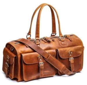 Leather Weekend Duffle Travel Bag