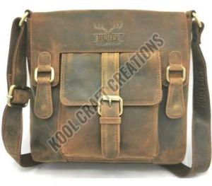 Vintage Leather Messenger Sling Bag