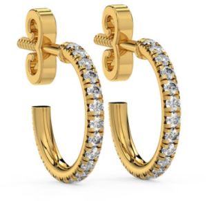 0.42 ct Lab Grown Diamond Arc Hoops Earrings