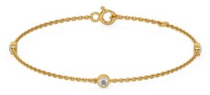 Bezel Set 3 Lab Grown Diamond Bracelet