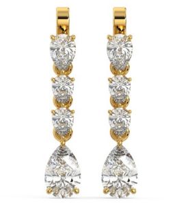 Elegant Botanical Drops Diamond Earrings