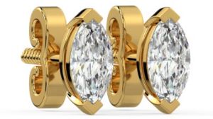 LE-09 Solitaire Marquise Lab Grown Diamond Studs Earrings