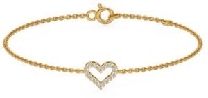 Open Heart Chain Lab Grown Diamond Bracelet