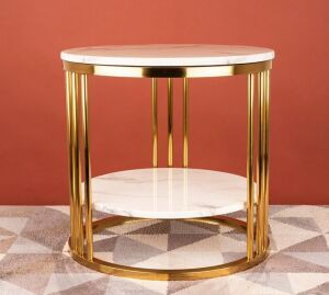 Double Tier Marble Table