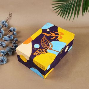 Blue and Golden Amalgation Leaf Design Box