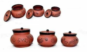 Brown Terracotta Handi Set